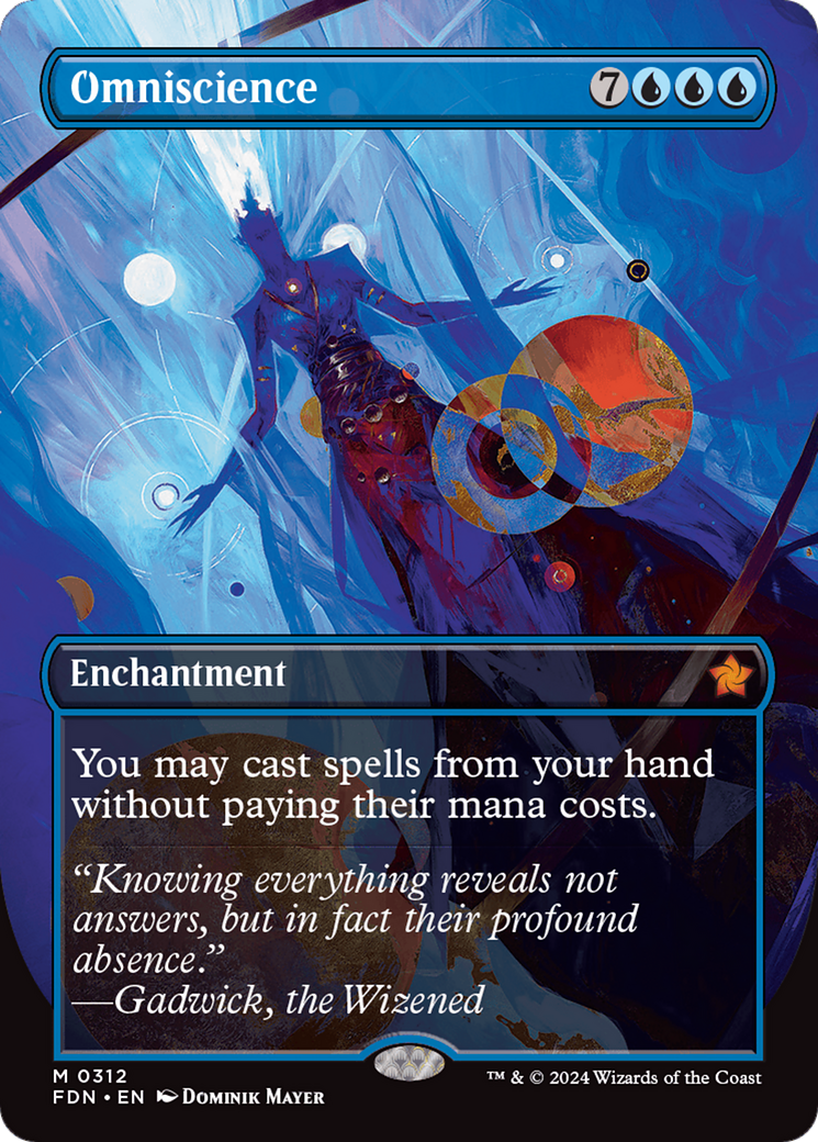 Omniscience (FDN-312) - Foundations: (enchantment) (Borderless) Foil