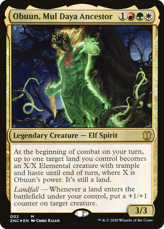 Obuun, Mul Daya Ancestor (ZNC-002) - Zendikar Rising Commander Foil