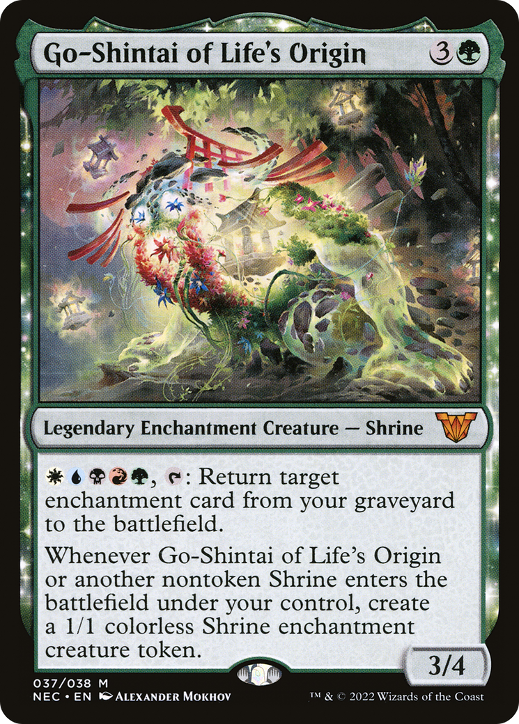 Go-Shintai of Life's Origin (NEC-037) - Neon Dynasty Commander: (enchantment)