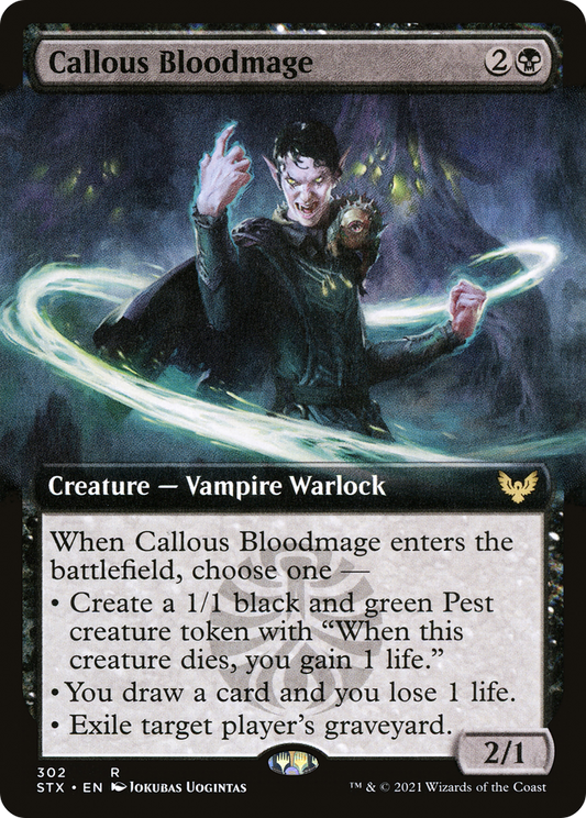 Callous Bloodmage (STX-302) - Strixhaven: School of Mages: (Extended Art) Foil