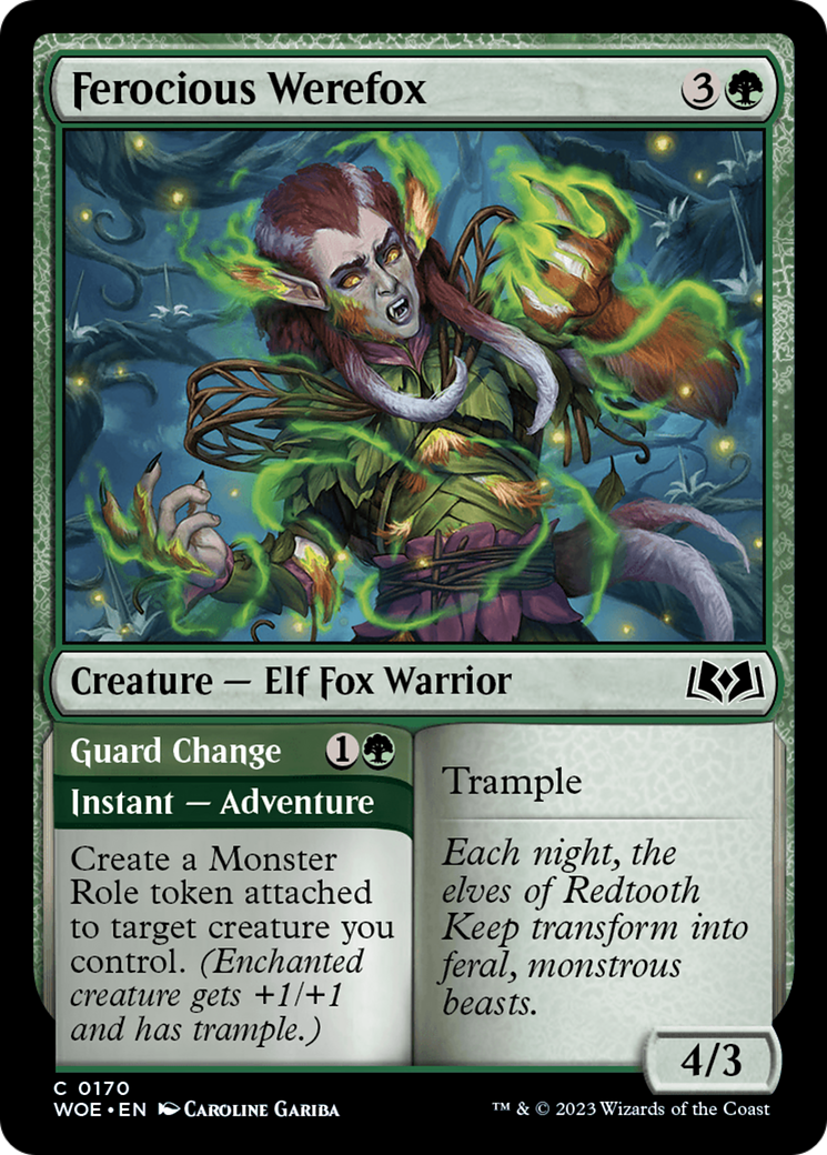 Ferocious Werefox // Guard Change (WOE-170) - Wilds of Eldraine