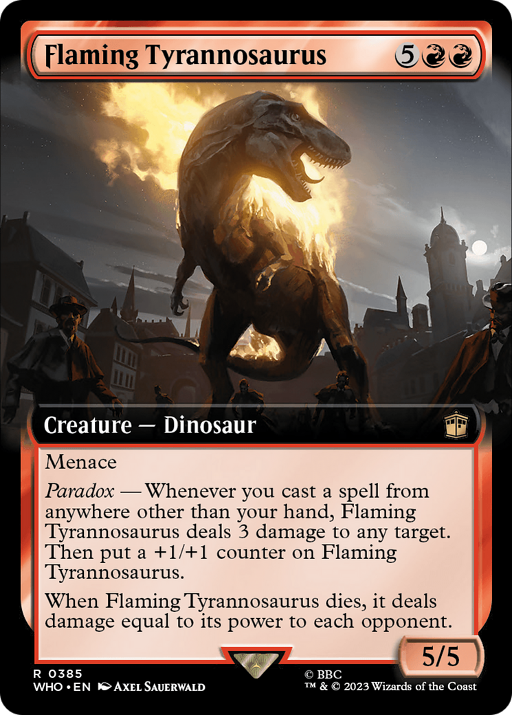 Flaming Tyrannosaurus (WHO-385) - Doctor Who: (Extended Art)