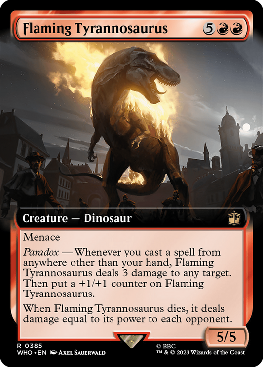 Flaming Tyrannosaurus (WHO-385) - Doctor Who: (Extended Art)