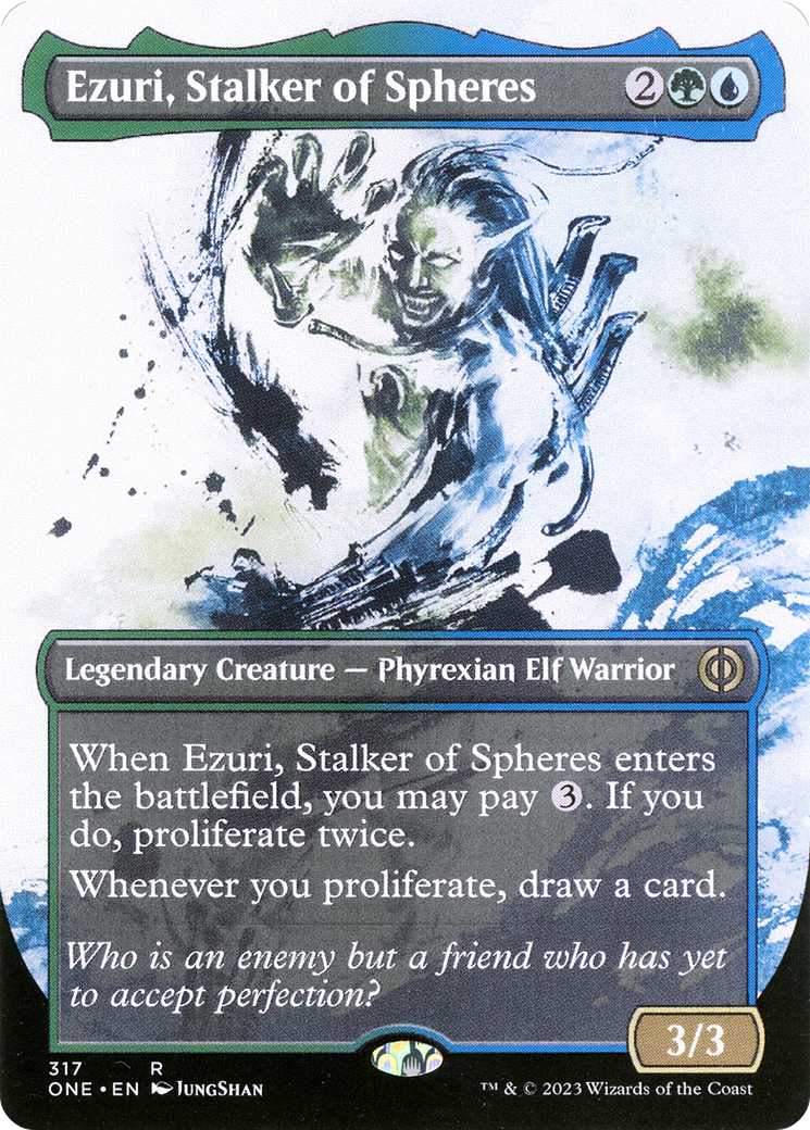 Ezuri, Stalker of Spheres (ONE-317) - Phyrexia: All Will Be One: (Showcase) (Borderless)