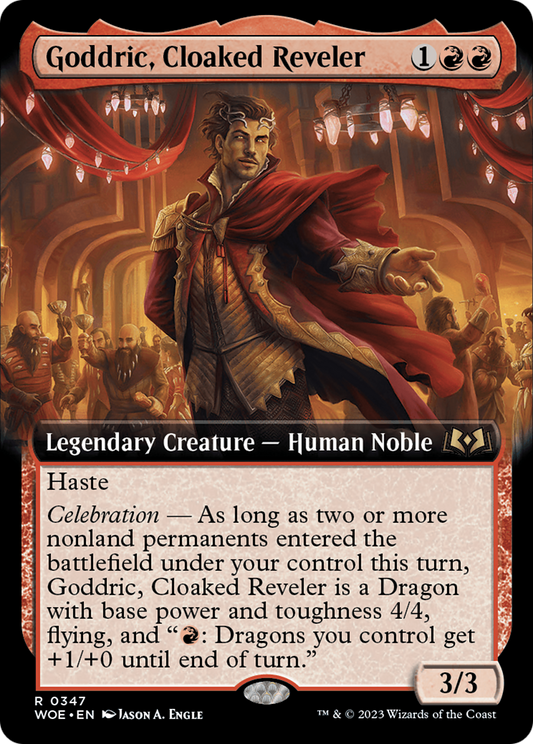 Goddric, Cloaked Reveler (WOE-347) - Wilds of Eldraine: (Extended Art)