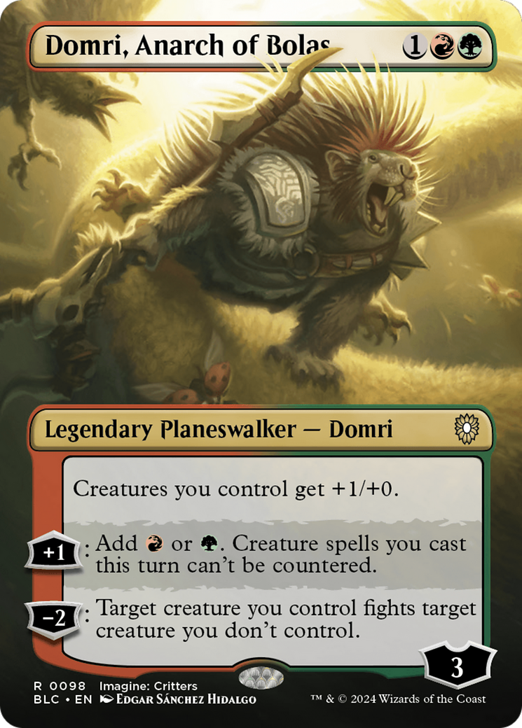 Domri, Anarch of Bolas (BLC-098) - Bloomburrow Commander (Borderless)