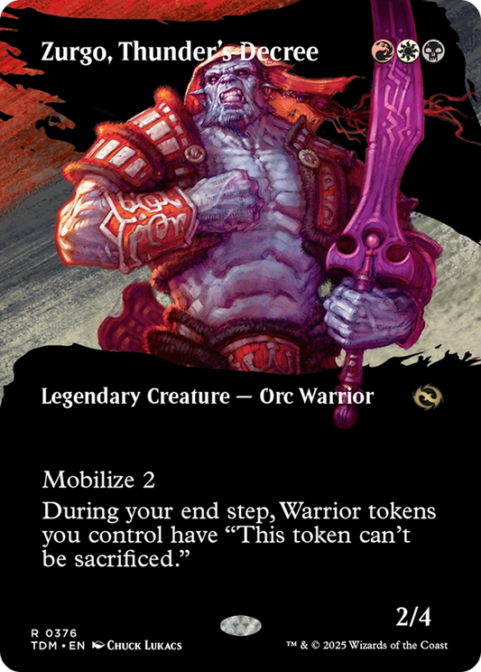 Zurgo, Thunder's Decree (TDM-376) - Tarkir: Dragonstorm: (Showcase) (Borderless)