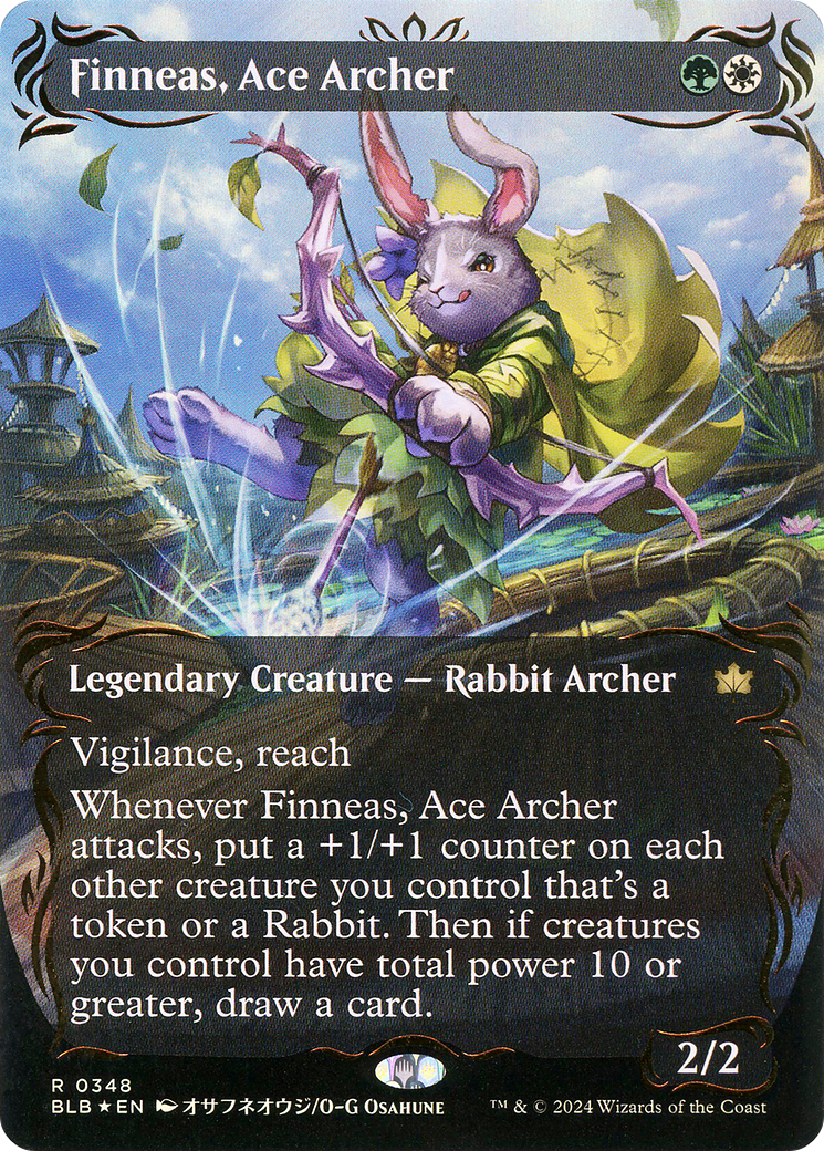 Finneas, Ace Archer (BLB-348) - Bloomburrow: (Showcase) (Borderless) Foil