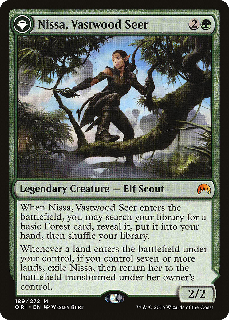 Nissa, Vastwood Seer // Nissa, Sage Animist (ORI-189) - Magic Origins: (originpwdfc) Foil