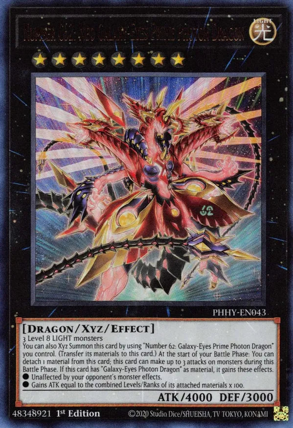 Number C62: Neo Galaxy-Eyes Prime Photon Dragon / Ultra Rare / PHHY / 1st Edition