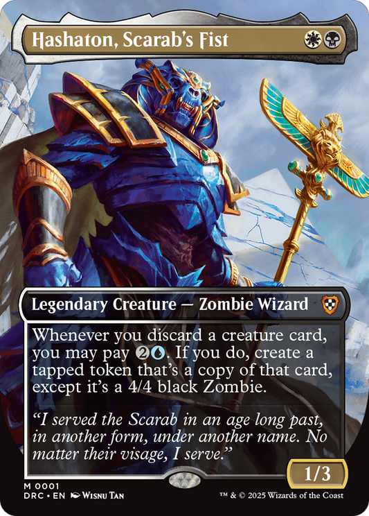 Hashaton, Scarab's Fist (Borderless) (DRC-001) - Commander: Aetherdrift (Borderless)