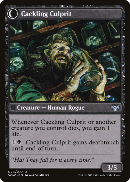 Panicked Bystander // Cackling Culprit (VOW-028) - Innistrad: Crimson Vow: (Double Faced Transform) Foil