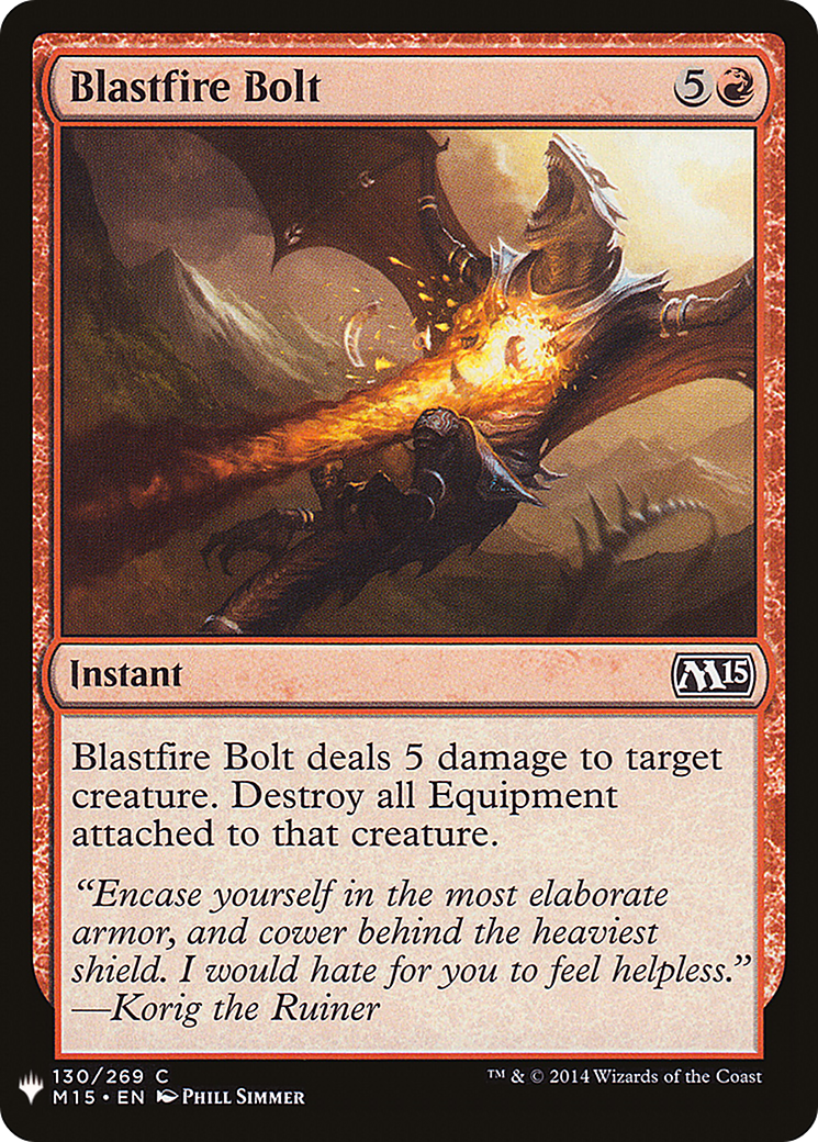 Blastfire Bolt (LIST-M15-130) - The List