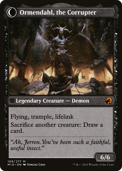 Jerren, Corrupted Bishop // Ormendahl, the Corrupter (MID-109) - Innistrad: Midnight Hunt: (Double Faced Transform)