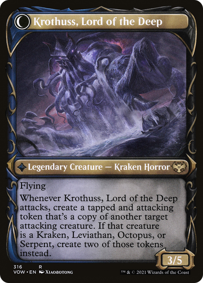 Runo Stromkirk // Krothuss, Lord of the Deep (VOW-316) - Innistrad: Crimson Vow: (Showcase, Double Faced Transform) Foil
