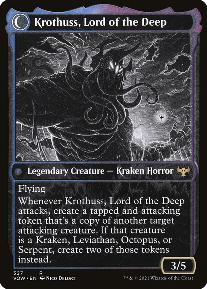 Runo Stromkirk // Krothuss, Lord of the Deep (VOW-327) - Innistrad: Crimson Vow: (Showcase, Double Faced Transform)