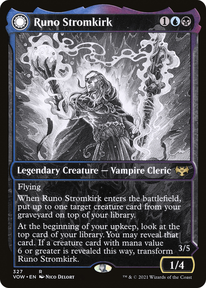 Runo Stromkirk // Krothuss, Lord of the Deep (VOW-327) - Innistrad: Crimson Vow: (Showcase, Double Faced Transform) Foil