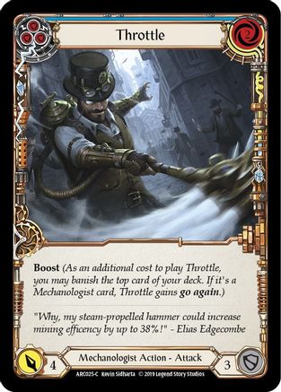 Throttle (Blue) (ARC025) - Arcane Rising 1st Edition Rainbow Foil