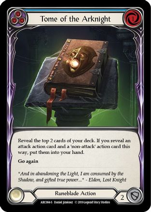 Tome of the Arknight (ARC084) - Arcane Rising Unlimited Edition