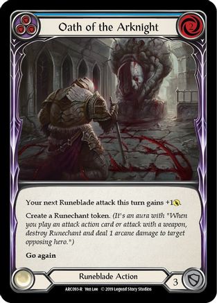 Oath of the Arknight (Blue) (ARC093) - Arcane Rising Unlimited Edition Rainbow Foil