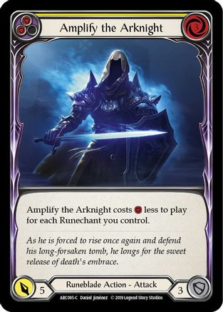 Amplify the Arknight (Yellow) (ARC095) - Arcane Rising 1st Edition Rainbow Foil