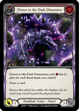 Drawn to the Dark Dimension (Red) (ARC097) - Arcane Rising 1st Edition Rainbow Foil