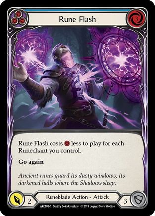 Rune Flash (Blue) (ARC102) - Arcane Rising 1st Edition Rainbow Foil