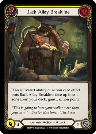 Back Alley Breakline (Yellow) (ARC177) - Arcane Rising Unlimited Edition