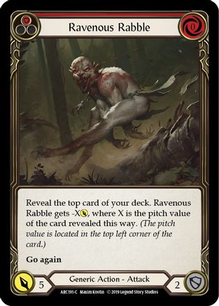 Ravenous Rabble (Red) (ARC191) - Arcane Rising 1st Edition Rainbow Foil