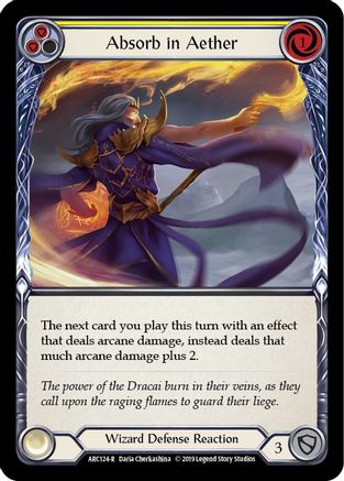 Absorb in Aether (Yellow) (ARC124) - Arcane Rising 1st Edition Rainbow Foil