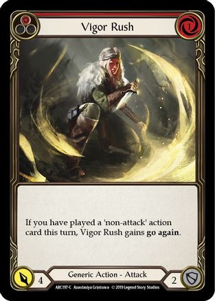 Vigor Rush (Red) (ARC197) - Arcane Rising 1st Edition Rainbow Foil