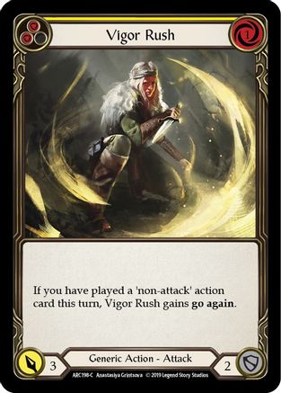 Vigor Rush (Yellow) (ARC198) - Arcane Rising 1st Edition Rainbow Foil