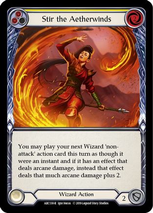 Stir the Aetherwinds (Yellow) (ARC130) - Arcane Rising 1st Edition Rainbow Foil