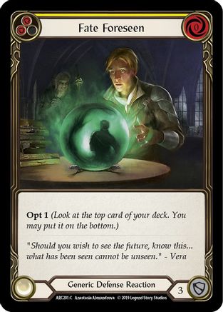 Fate Foreseen (Yellow) (ARC201) - Arcane Rising 1st Edition Rainbow Foil