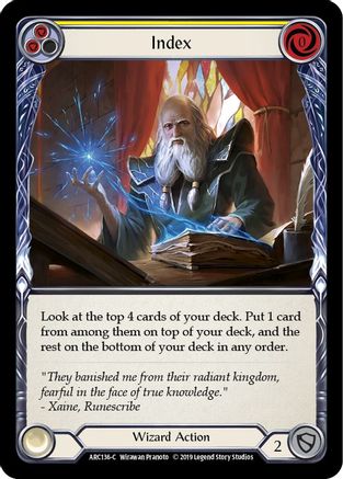Index (Yellow) (ARC136) - Arcane Rising 1st Edition