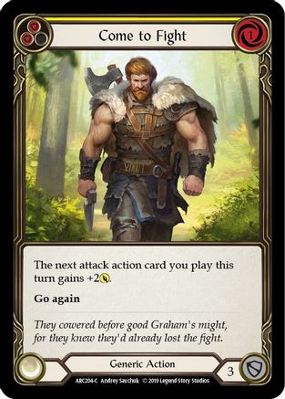 Come to Fight (Yellow) (ARC204) - Arcane Rising 1st Edition Rainbow Foil