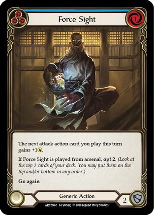 Force Sight (Blue) (ARC208) - Arcane Rising 1st Edition Rainbow Foil
