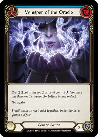Whisper of the Oracle (Blue) (ARC217) - Arcane Rising 1st Edition Rainbow Foil