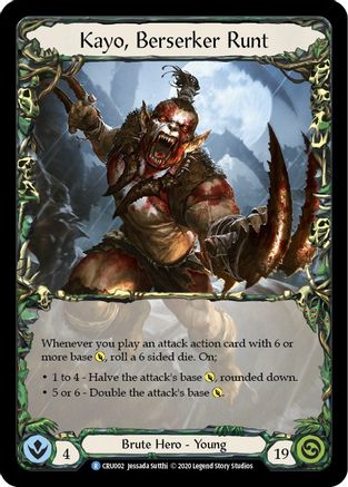 Kayo, Berserker Runt (CRU002) - Crucible of War 1st Edition Rainbow Foil
