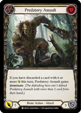 Predatory Assault (Yellow) (CRU014) - Crucible of War 1st Edition Rainbow Foil