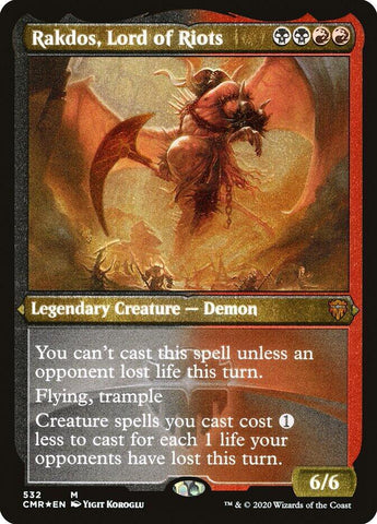 Rakdos, Lord of Riots (Foil Etched) / M / CMR (FOIL)
