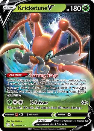Kricketune V 006  - Holofoil SWSH05 Battle Styles - Ultra Rare