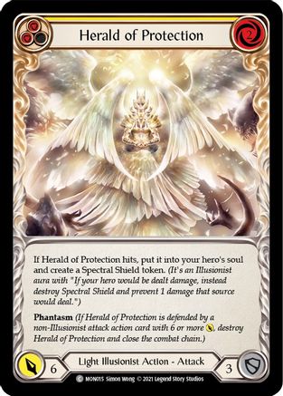 Herald of Protection (Yellow) (MON015) - Monarch Unlimited Edition Rainbow Foil