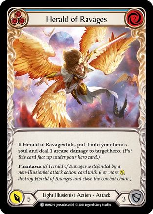 Herald of Ravages (Blue) (MON019) - Monarch Unlimited Edition Rainbow Foil