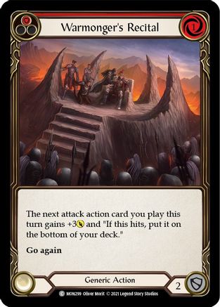 Warmonger's Recital (Red) (MON299) - Monarch 1st Edition Rainbow Foil