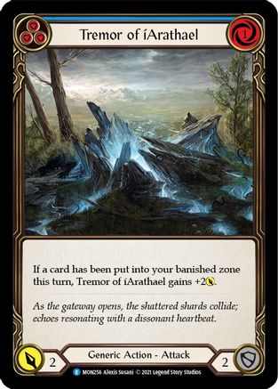 Tremor of iArathael (Blue) (MON256) - Monarch 1st Edition Rainbow Foil