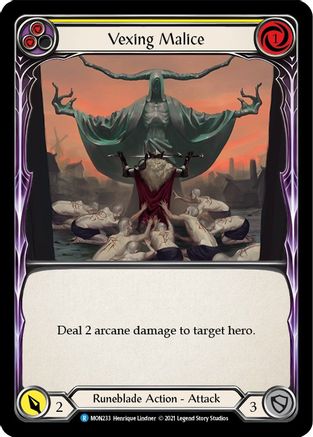 Vexing Malice (Yellow) (MON233) - Monarch 1st Edition