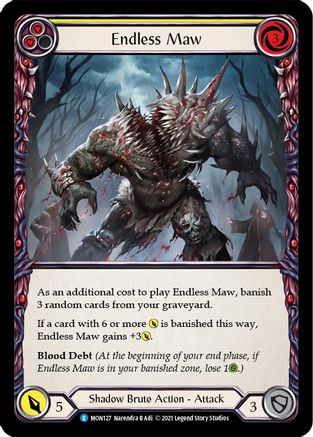 Endless Maw (Yellow) (MON127) - Monarch 1st Edition Rainbow Foil