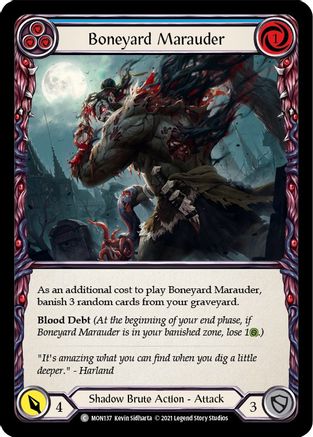 Boneyard Marauder (Blue) (MON137) - Monarch Unlimited Edition Rainbow Foil