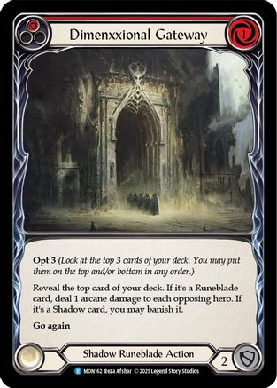 Dimenxxional Gateway (Red) (MON162) - Monarch Unlimited Edition Rainbow Foil